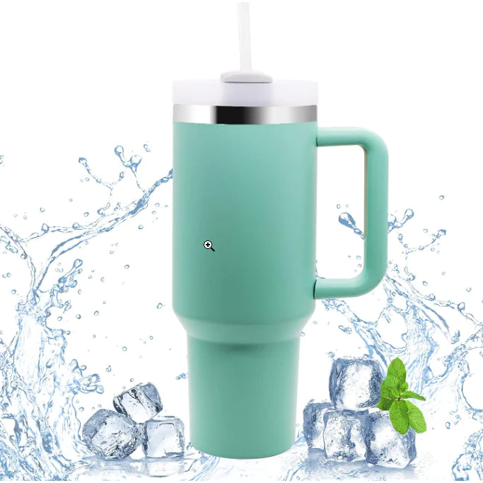 1200ML Insulated Travel Mug with Handle and Straw