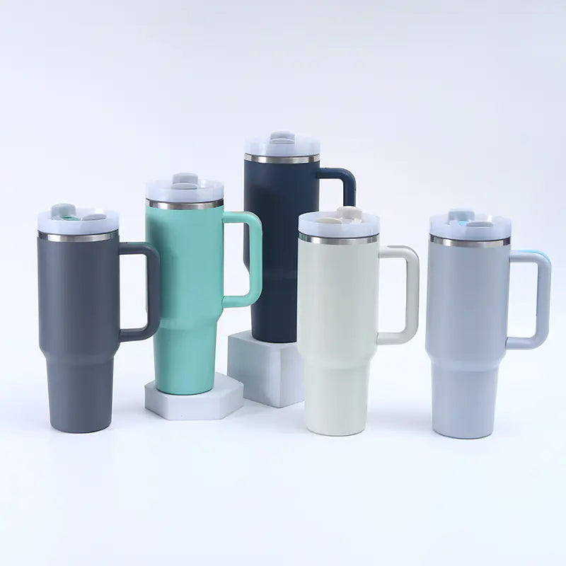 1200ML Insulated Travel Mug with Handle and Straw