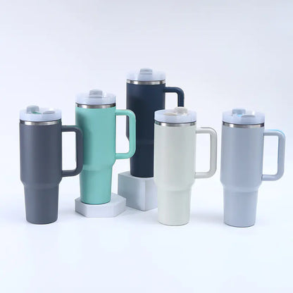 1200ML Insulated Travel Mug with Handle and Straw